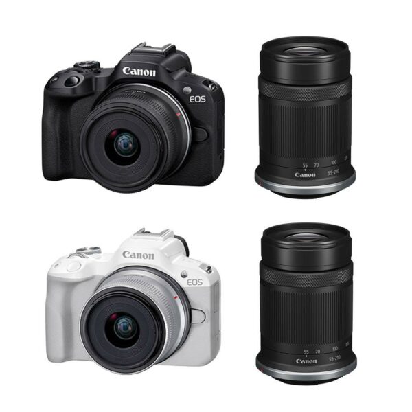Canon EOS R50+RF-S18-45mm F4.5-6.3 IS STM+RF-S55-210mm F5-7.1 IS STM 雙鏡組 公司貨推薦鏡頭收購